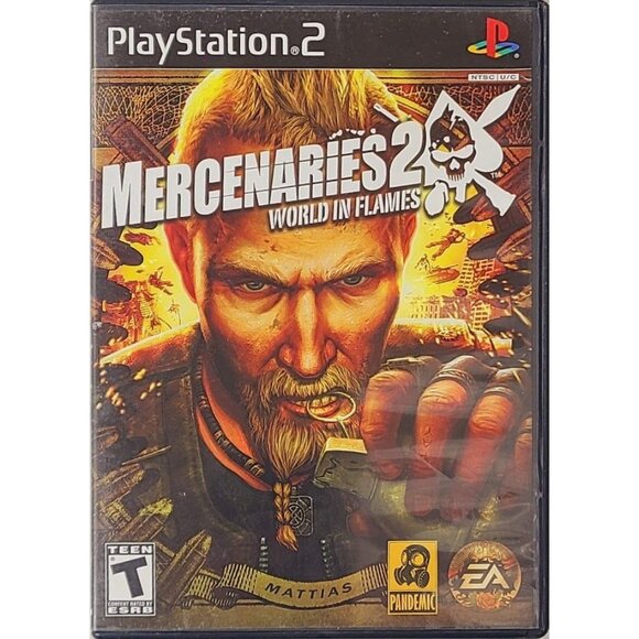 Mercenaries 2: World in Flames Sony PlayStation 2 PS2 Video Game 2008 w/ Manual - Picture 1 of 7